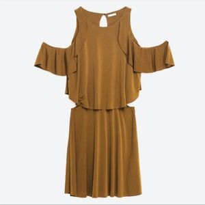 Zara Side Cut Out Cold Shoulder Dress Size M